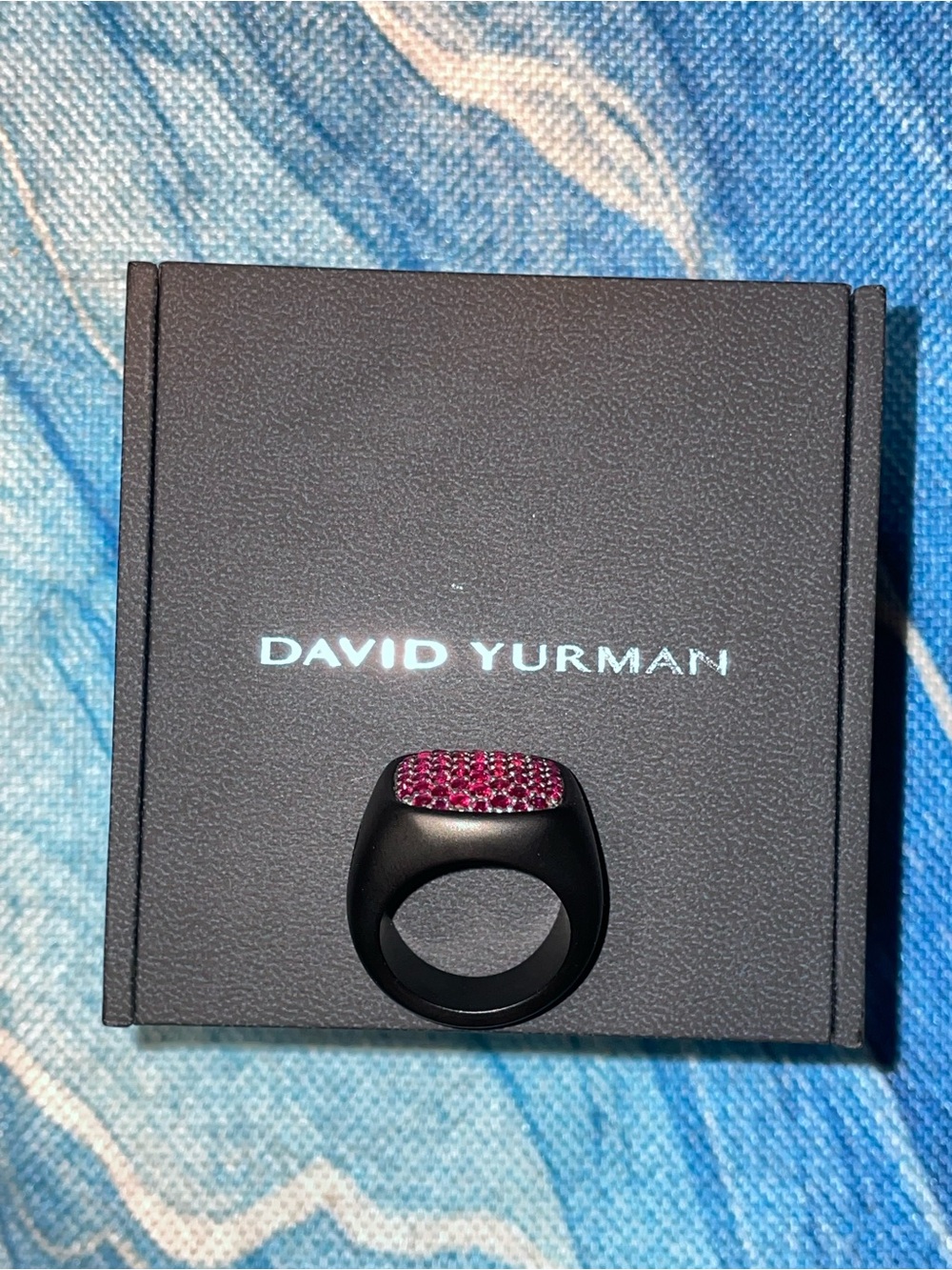David Yurman Red Ruby Pavé Cushion Ring AUTHENTIC! 8.5 - Picture 7 of 16